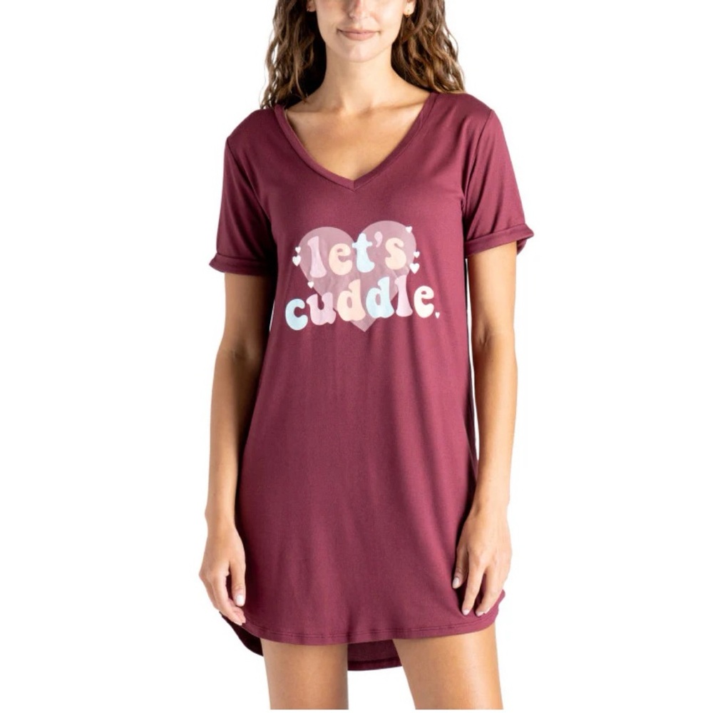 Hello Mello V-Neck Sleep Shirt - Let’s Cuddle